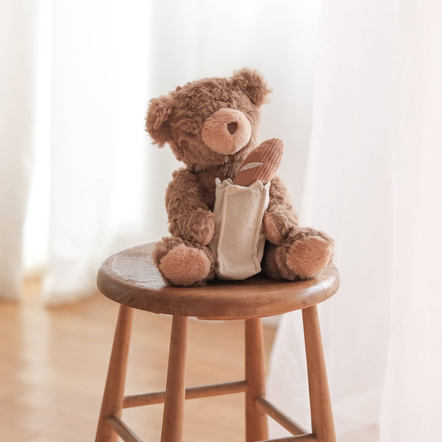 baguette teddy squeaky toy