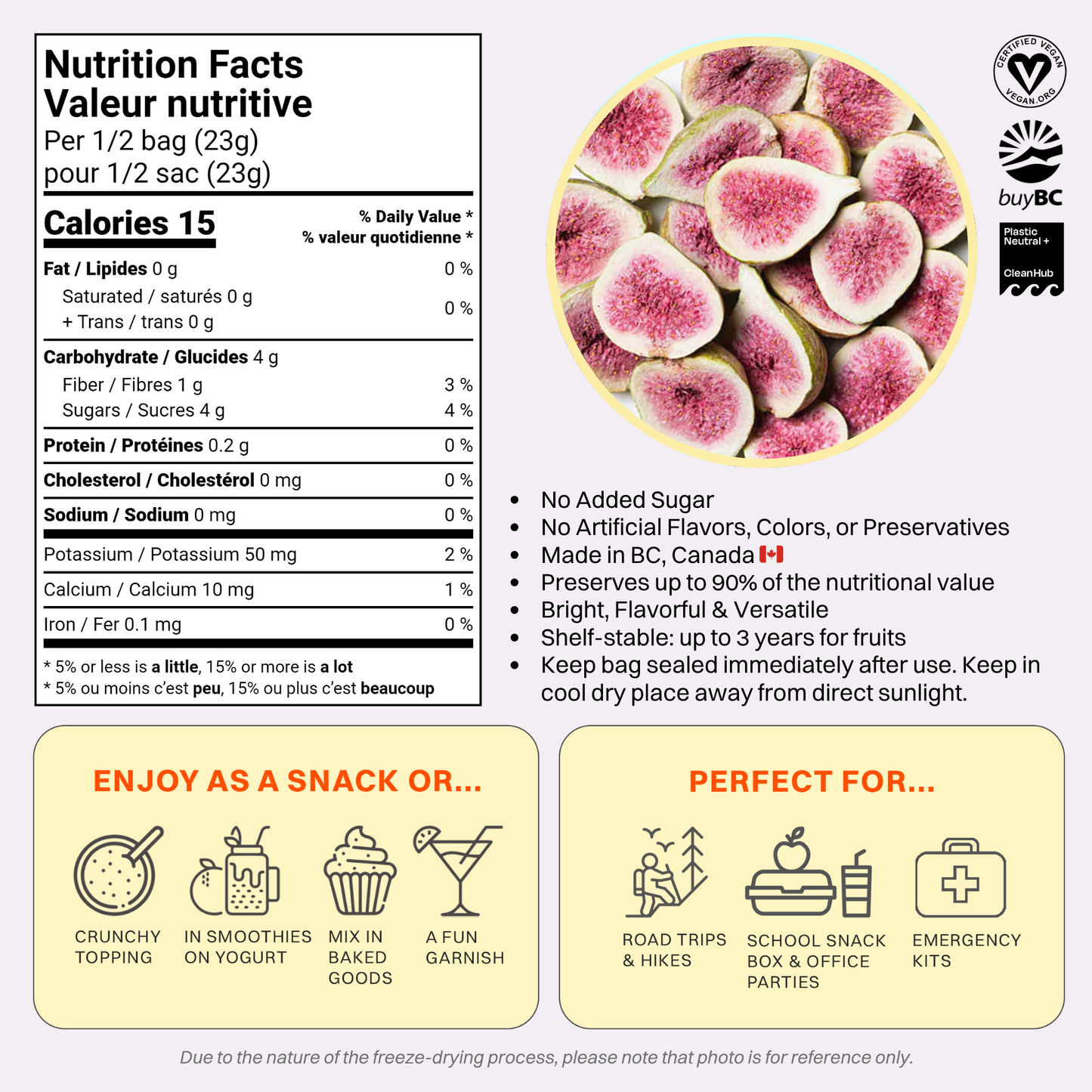 Freeze-Dried Figs (Halves)