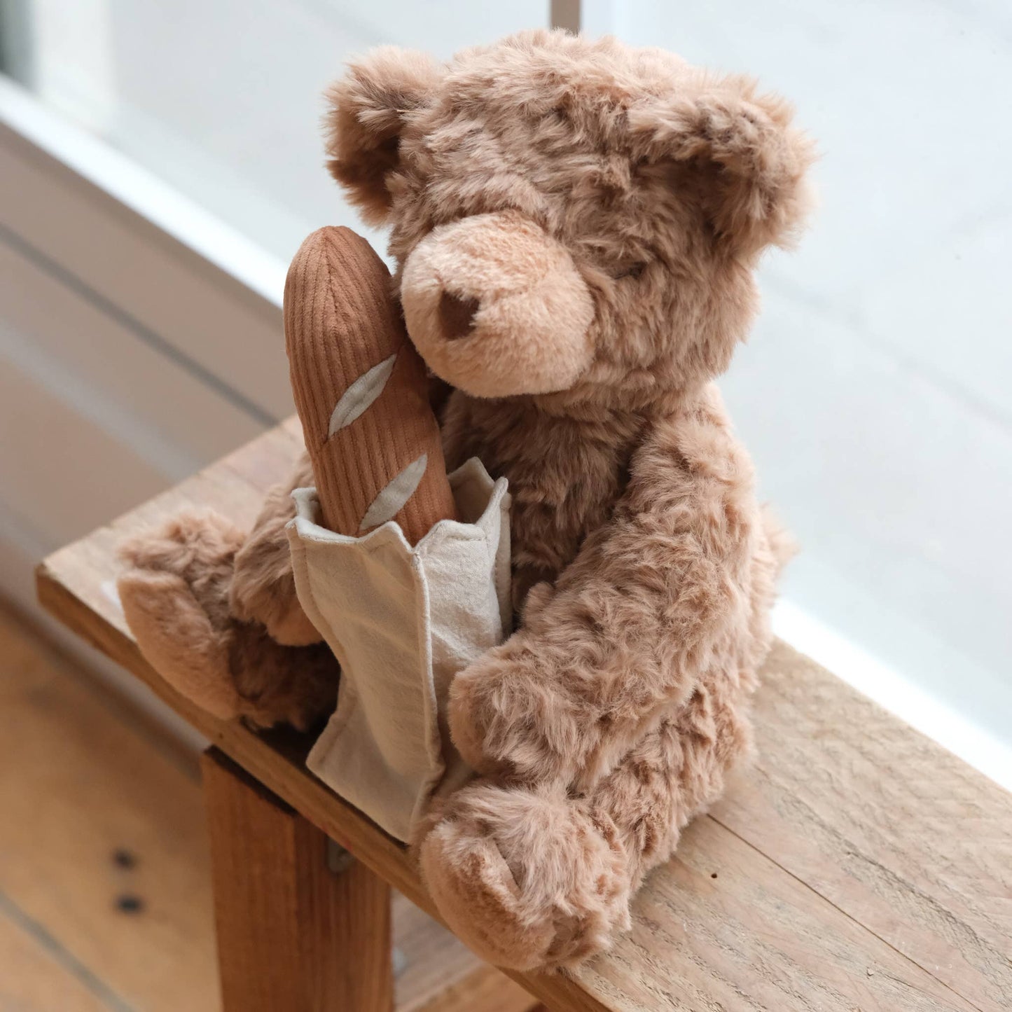 baguette teddy squeaky toy