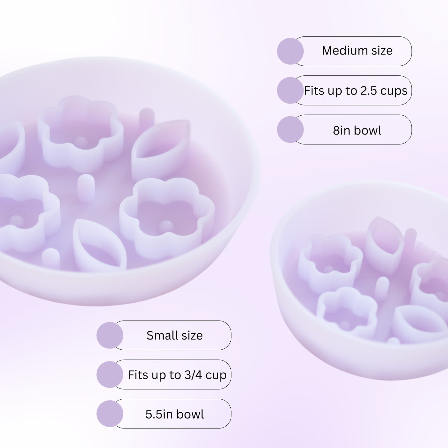 Flower + Leaf Slow Feeder Bowls: MEDIUM